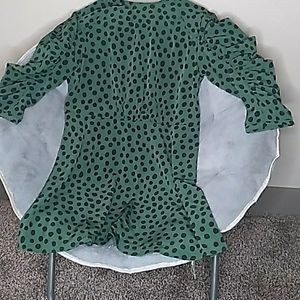 Green and Black Polka Dot Dress